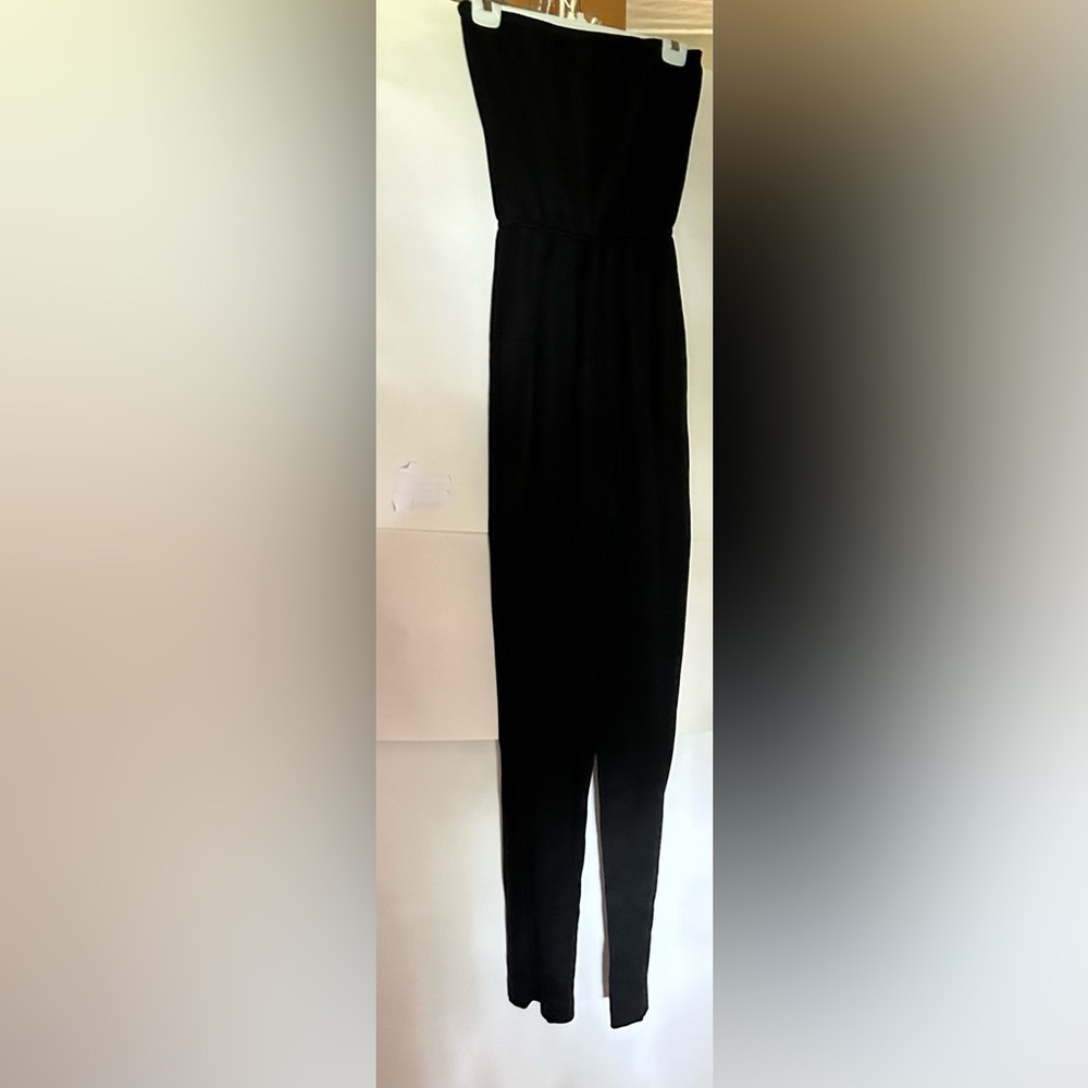 New Black Designer Bandeaux Jumpsuit James Hogan 100% Cotton made in USA Medium